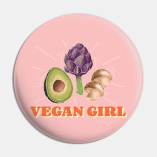 Vegan girl Pin