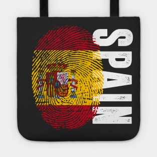 Spain Flag Fingerprint My Story DNA Spanish Tote