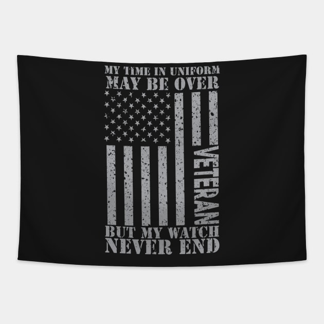 My Watch Never Ends - US Veteran Tapestry by mrsmitful