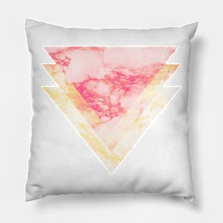 Pattern 3 Triangles Pink / Yellow Marble Effect Pillow