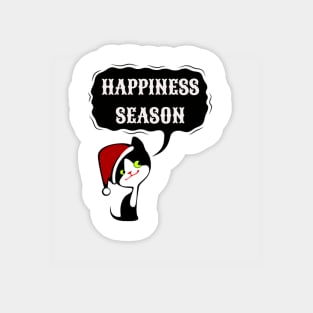 Happiness season, Cute cat t-shirt, Cute cat merry christmas t-shirt, cute pet t-shirt Magnet