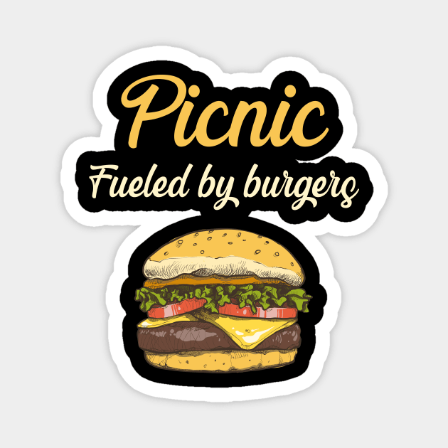 Picnic Fueled By Burgers Magnet by blakelan128