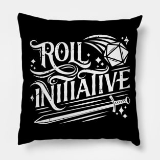 Roll Initiative Fantasy Vintage Text Light Pillow