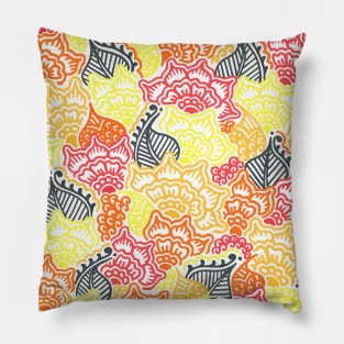 Red and Orange Garden Pillow