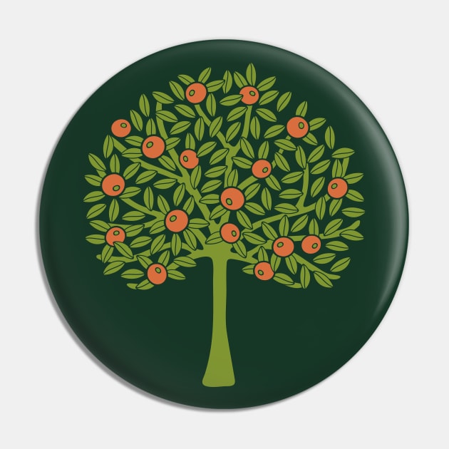 ORANGERIE Citrus Fruit Orange Tree Grove Tropical Botanical in Vintage 1970s Avocado Green and Burnt Orange on Dark Green - UnBlink Studio by Jackie Tahara Pin by UnBlink Studio by Jackie Tahara