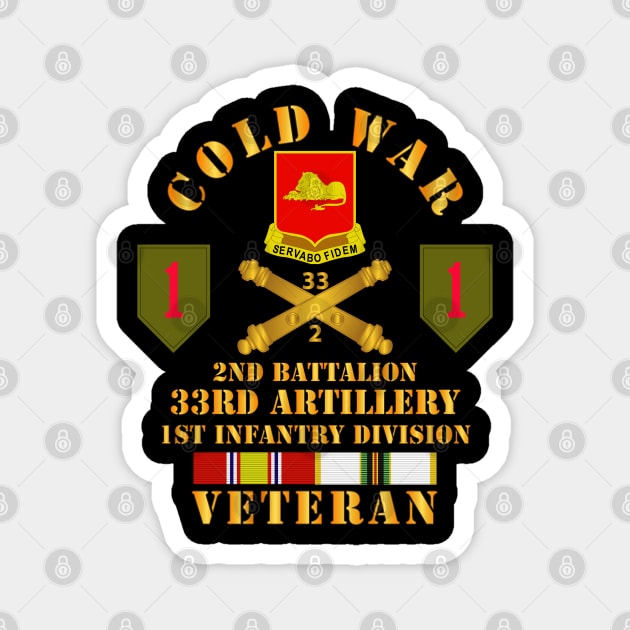 Cold War  Vet - 2nd Bn 33rd Artillery - 1st Inf Div SSI - V2 Magnet by twix123844