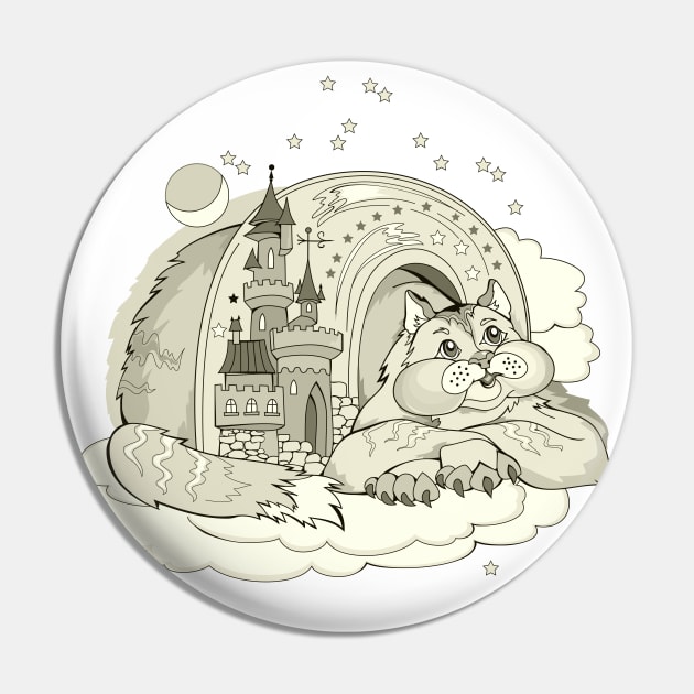 Cat dreaming in fairyland kingdom Pin by Artist Natalja Cernecka