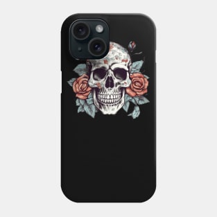 Skull floral Rose Vintage Day of the Dead Phone Case