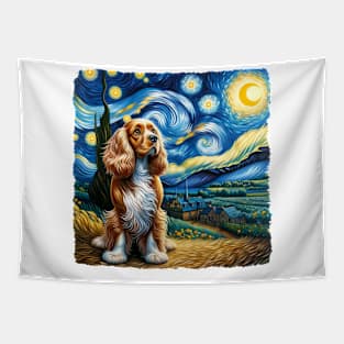 Starry Spaniel Dog Portrait - Pet Portrait Tapestry