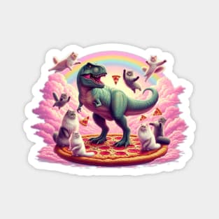 Dino Pizza Cat Chaos Magnet