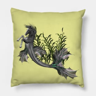 Awesome seahorse in the deep ocean Pillow