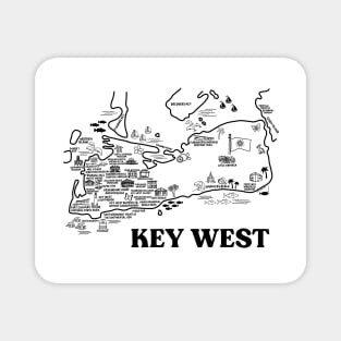 Key West Map Art Magnet