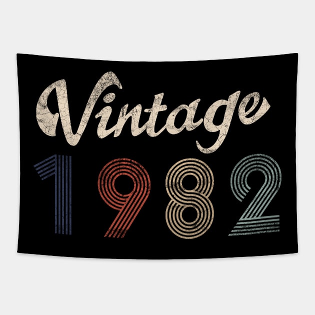 1982 Vintage Birthday Gift Tee Retro Style Tapestry by FNO