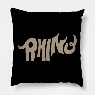 Rhino text brown Pillow