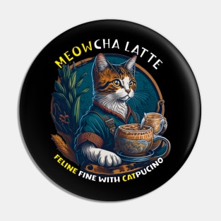 Cute Cartoon Cat Barista Pin