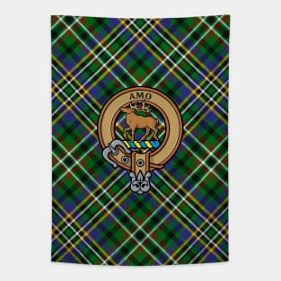 Clan Scott Crest over Green Tartan Tapestry