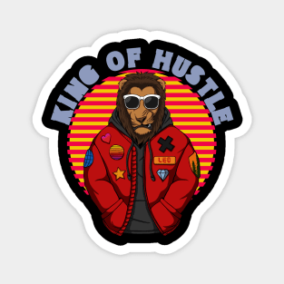 King Of Hustle | Vintage Sunset with Urban Dressed Lion Magnet