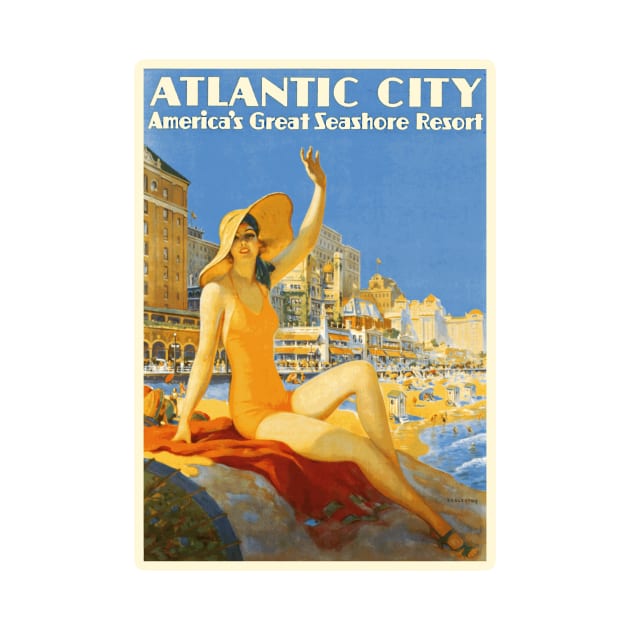 Vintage Atlantic City Travel Poster - Bathing Beauty by Naves