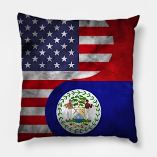 USA and Belize Dual Flag Yin Yang Combination Pillow