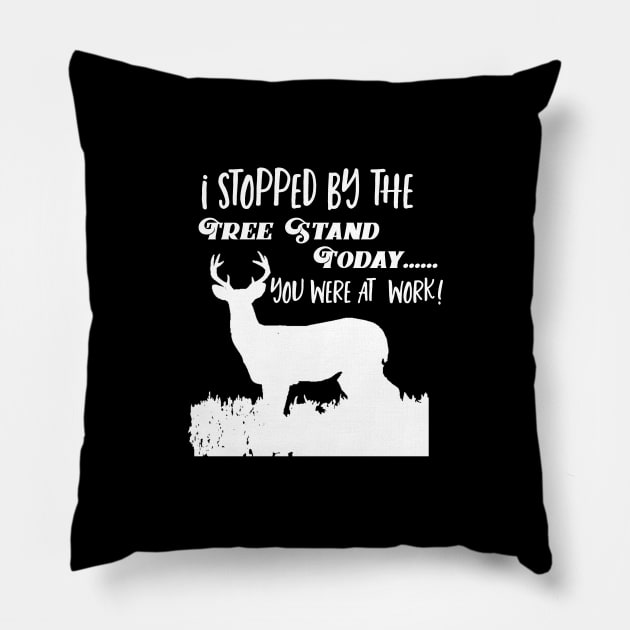 Funny Deer Hunting Tree Stand Quote Pillow by Outdoor Strong 