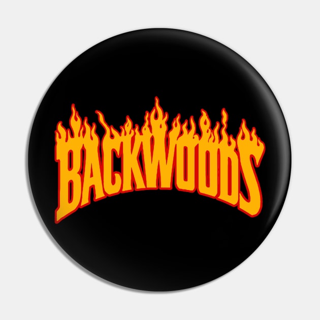 Backwoods Flame Logo Pin by CelestialTees