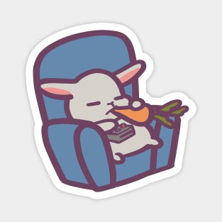 Couch Potato Bunny Rabbit Magnet