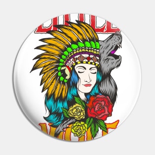 Little Wolf / Native American Girl Pin