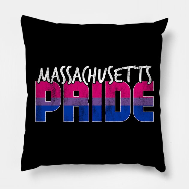 Massachusetts Pride Bisexual Flag Pillow by wheedesign