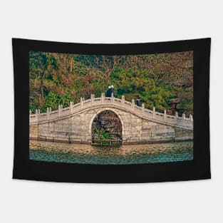 Bridge at Bei Hai Lake, Beijing, China. Tapestry