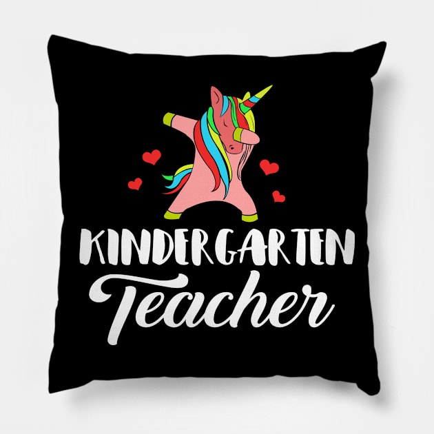 'Dabbing Unicorn' Cute Kindergarten Teacher Gift Pillow by ourwackyhome