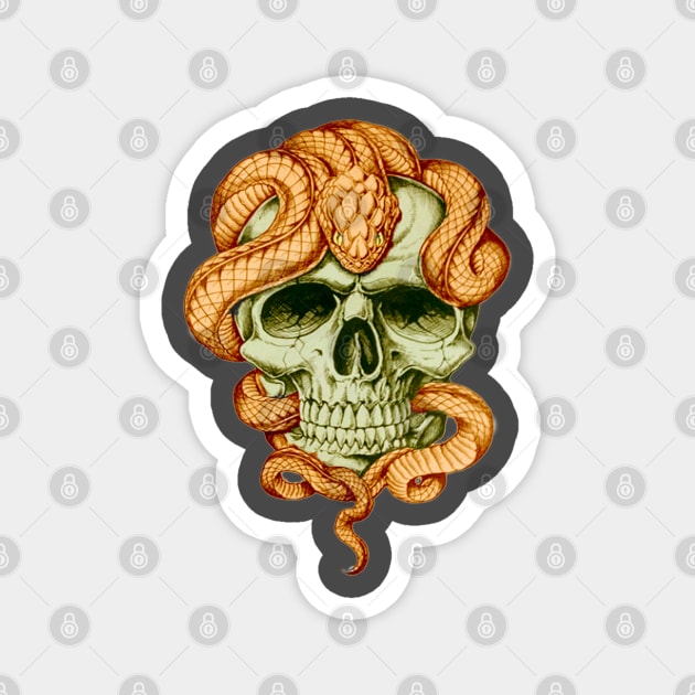 Snake and Skull Magnet by NerdsbyLeo