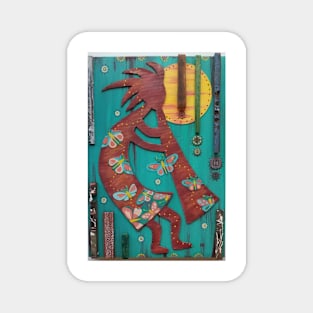 Kokopelli Dance in the Moonlight by Harriette Knight Magnet