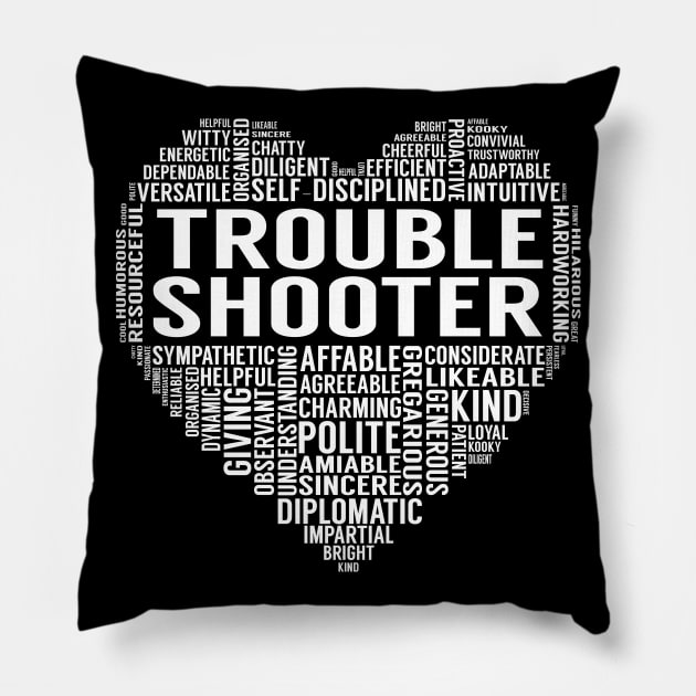 Trouble Shooter Heart Pillow by LotusTee