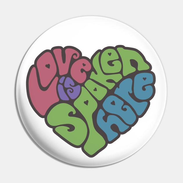 Love Is Spoken Here Word Art Pin by Slightly Unhinged