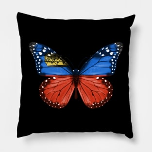 Liechtensteiner Flag  Butterfly - Gift for Liechtensteiner From Liechtenstein Pillow