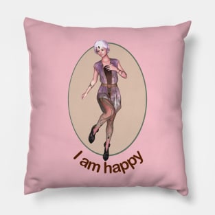 I Am Happy Elf fairy faerie dancing Pillow