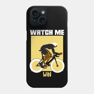 Watch Me Win Brown Skin Black Boy Joy Man Male Cycle Cyclist Bike Rider Athlete Sports Afro Kwanzaa Gift Design Phone Case