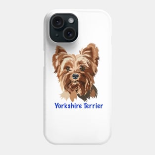 Yorkshire Terrier Vector Style Cartoon Portrait Phone Case