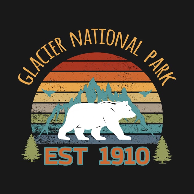 Vintage Glacier National Park Montana Retro by Master_of_shirts