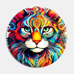 Impressionist Palette: Colorful Cat Pin