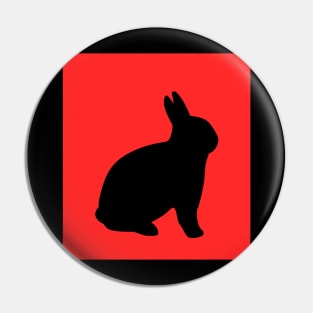 Rabbit in red Pin