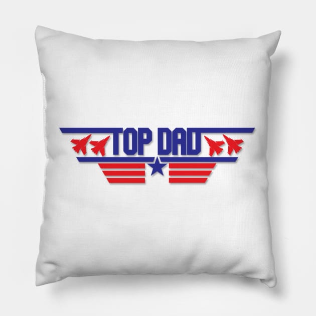 Top Dad Top Gun Logo Pillow by Angel arts