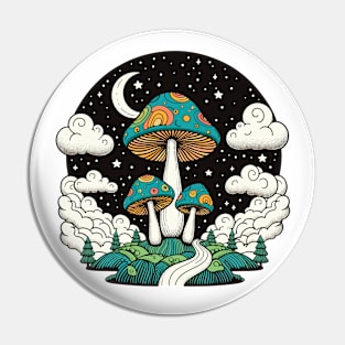 Mushrooms Night Pin