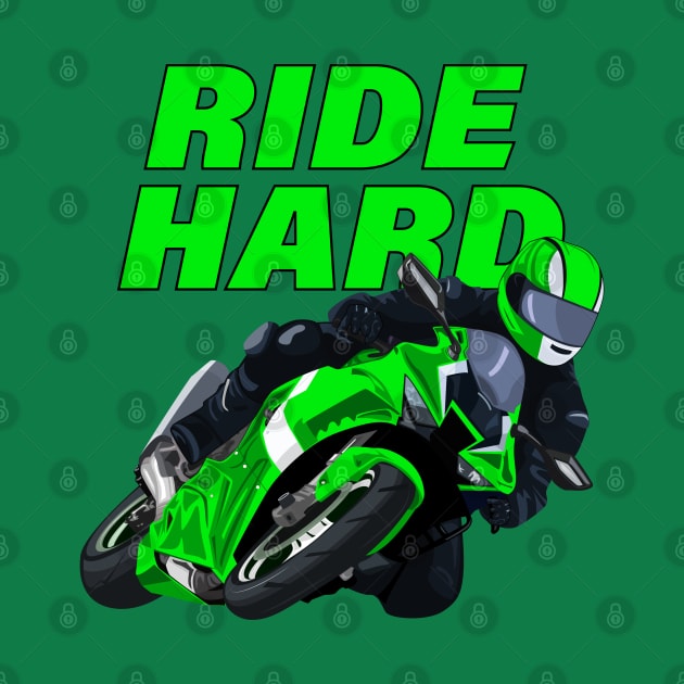 Ride Hard sport motorbike print by Doswork