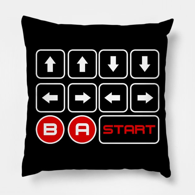 Cheat Code - Up Up Down Down Left Right Left Right B A Start Pillow by SpaceAlienTees