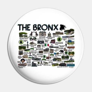 The Bronx Map Art Pin