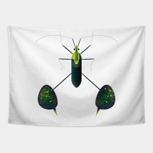 Cute green bug Tapestry