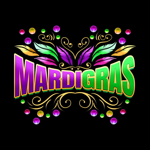 Lettering With Beads And Feathers For Mardi Gras by SinBle