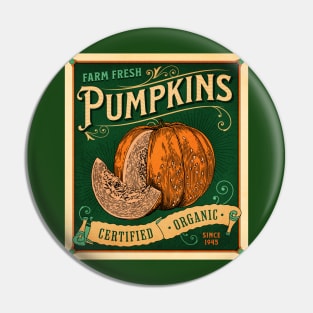 Vintage Pumpkin Patch Farm Sign - Halloween Thankgiving Vibes Pin