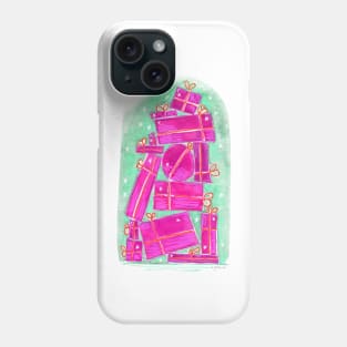 stack of pink gifts Phone Case